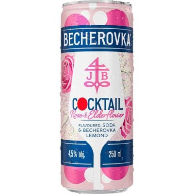 Becherovka Rose&Elderflower 4,5% 0,25 l (plech) – Hledejceny.cz