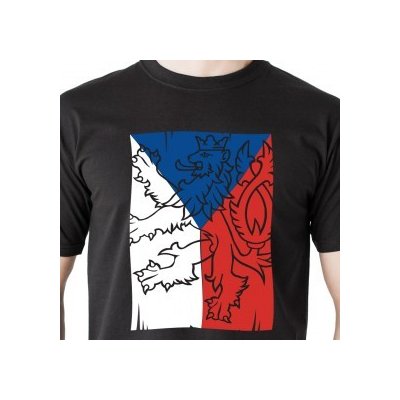 Tričko s vlajkou černé – Zboží Mobilmania