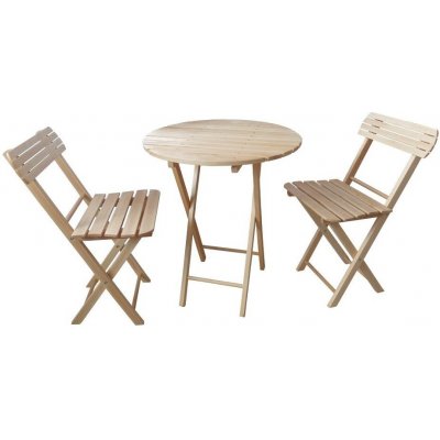 Oheň v Zahradě Beech Balcony 2 židle + 1 stolek kulatý 60 cm buk – Zbozi.Blesk.cz