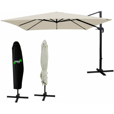 Garden Line Zahradní slunečník MINI ROMA, 2,5x2,5m, béžový – Sleviste.cz