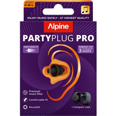 Alpine PartyPlug Pro Natural Chrániče 21 dB 1 pár Černá – Zboží Dáma