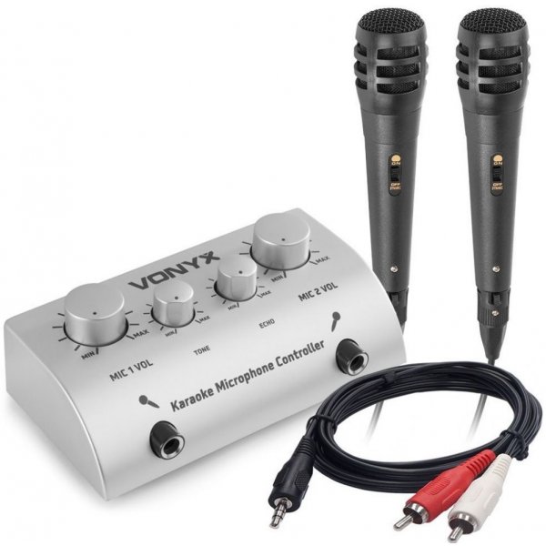 Karaoke Vonyx AV430 Karaoke Microphone Controller stříbrný