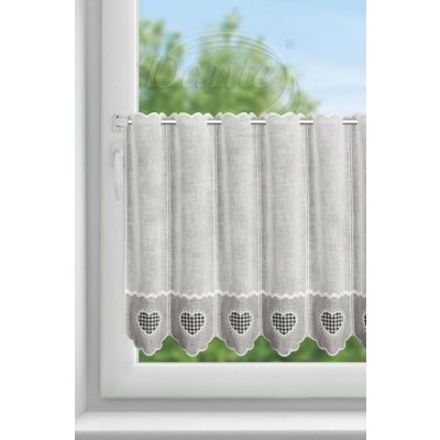 Záclona SRDÍČKA šedobéžové - 90 cm – Hledejceny.cz