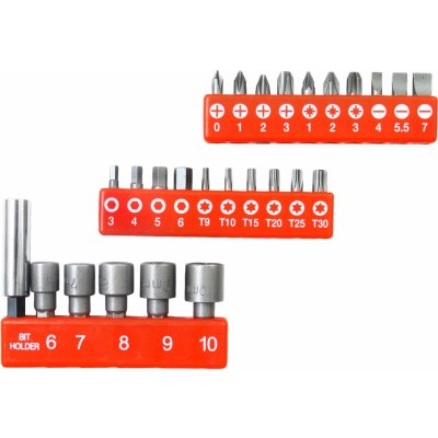 hroty, sada 26ks, 3x - ,4x PH ,3x PZ ,4x HEX ,6 x T ,5x nást.hl. – Zboží Mobilmania