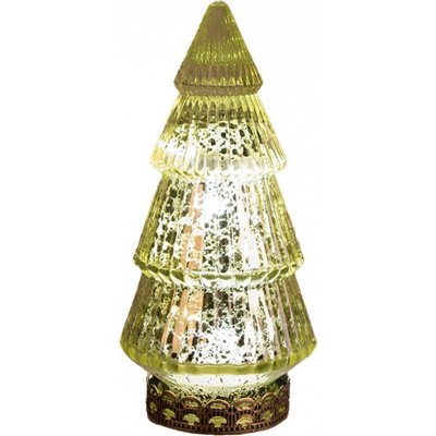 Clayre & Eef Zelený skleněný dekorační svítící stromek LED Tree Ø 8*16 cm – Hledejceny.cz