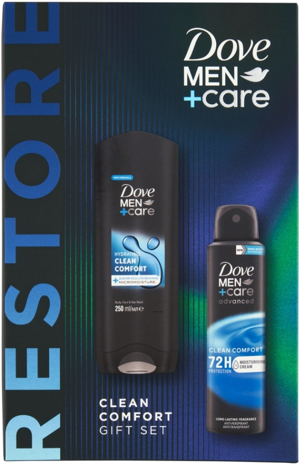 Dove Men Clean Comfort Sprchový gel 250 ml a antiperspirant 150 ml