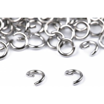 Kroužek spojovací otevřený Ø5 mm z nerezové oceli - platina (5 g) – Zboží Mobilmania