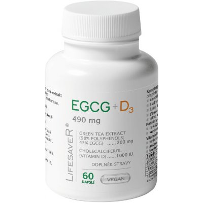 Lifesaver EGCG+D3 490 mg 60 kapslí