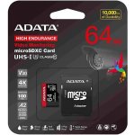Adata MicroSDXC karta 64GB High Endurance AUSDX64GUI3V30SHA2-RA1 – Zboží Živě