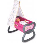 SMOBY 24015 Baby Nurse kolébka s baldachýnem pro 52 cm panenku – Zboží Dáma