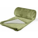 Polášek Mikroflanelová deka s beránkem Olivová 100x150 – Sleviste.cz