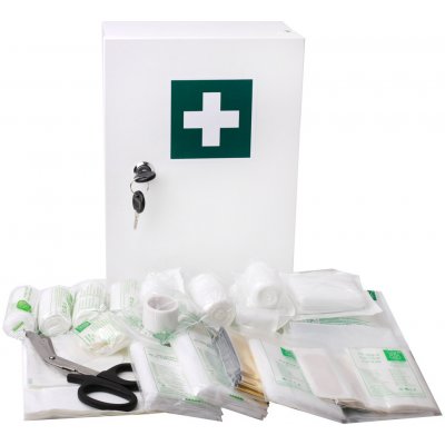 Moje lékárnička Závěsná plechová lékárnička M s výbavou DIN 13157 – Zboží Dáma