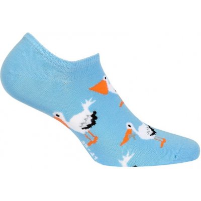 Veselé barevné bavlněné ponožky s pelikánem krátké – Zboží Mobilmania