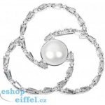 JwL Luxury Pearls perlová brož trojlístek s krystaly JL0519 – Zboží Mobilmania