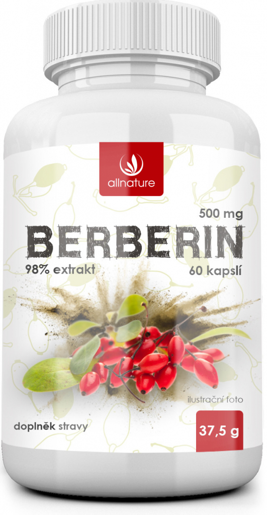 Allnature Berberin Extrakt 98% 500 mg 60 kapslí