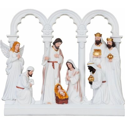 MagicHome Vianoce Dekorace MagicHome Vánoce, betlém, polyresin, 26,5x3,7x23 cm – Hledejceny.cz