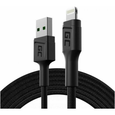 Kabel USB-A pro Lightning Green Cell GC PowerStream, 200 cm pro iPhone, iPad, iPod, rychlé nabíjení – Zbozi.Blesk.cz