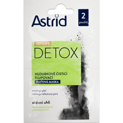 Astrid Detox hloubkově čistící slupovací maska 2 x 8 ml – Zboží Mobilmania