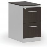 Primo Kovová zásuvková kartotéka s dřevěnými čely A4 2 zásuvky šedá/wenge – Zboží Dáma