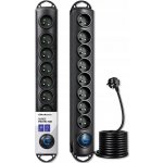 Qoltec 8 zásuvek 3.0m (50114) – Hledejceny.cz