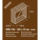 Dřevník G21 Přístřešek na dřevo WOH 136 - 182 x 75 cm hnědý