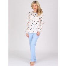 Valerie puntíky dámské pyžamo bílo modré