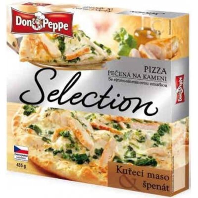 Don Peppe Selection Pizza kuřecí maso & špenát pečená na kameni 435 g – Zboží Dáma