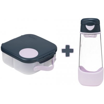 b.box Svačinový box střední + Sport lahev 600 ml - indigo/růžová – Zboží Mobilmania