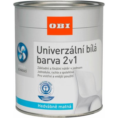 OBI 2v1 Univerzální bílá barva 0,75 l hedvábně matná – Zboží Mobilmania