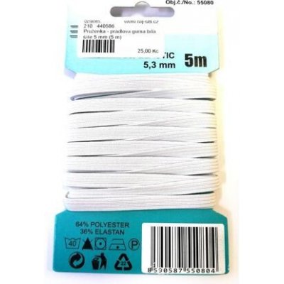 Pruženka - prádlová guma - různé varianty varianta bílá - 5,3 mm
