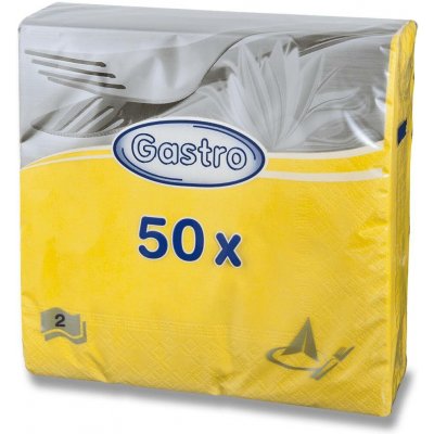 Gastro ubrousky papírové 2V 50ks žluté 33x33cm – Sleviste.cz