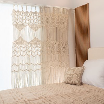 Takoy Bavlněný macramé závěs 140x260 s třásněmi-HT-01065 | 140 x 260 cm – Sleviste.cz