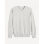 Celio hladký melírovaný svetr Veviflex šedá – Zboží Dáma