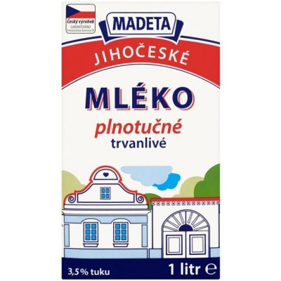 Madeta Trvanlivé plnotučné mléko 1 l – Zboží Dáma