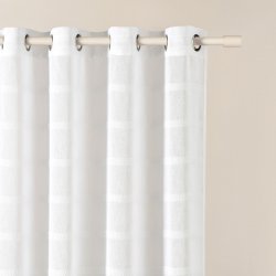 Záclona MAURA na francouzské okno v bílé barvě na kruhy Šírka 140 cm | Dĺžka 250 cm biela