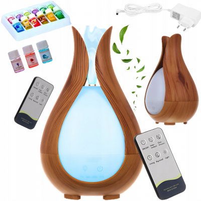 Zaxer Ultrazvukový zvlhčovač vzduchu noční lampa aromaterapie 8 W 200 ml hnědá – Hledejceny.cz