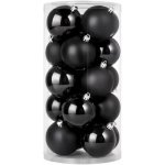 DECOLED Sada vánočních ozdob černá 8 cm plastové koule, 12× mat, 12× lesk, sada 24 baněk – Zboží Dáma