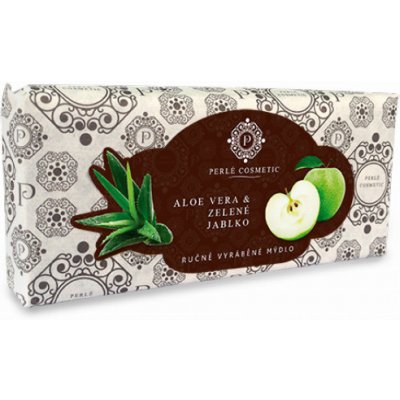 Perlé Cosmetic Premium Aloe vera a zelené jablko ručně vyráběné přírodní mýdlo 115 g