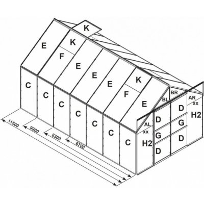 Vitavia Náhradní prosklení pro skleník Vitavia Uranus 9900 PC 6 mm LG2542