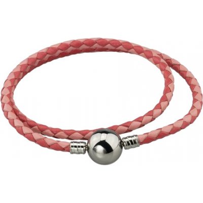 Linda's Jewelry Kožený Dvojitý Růžový Chirurgická ocel INR088 – Zboží Mobilmania