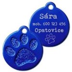 Šperky4U Hliníková psí známka tlapka malá PZ014-DB – Zboží Mobilmania