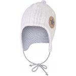 Little Angel DITA Čepice podšitá zavazovací Outlast® Off White pruh bílošedý melír – Zboží Dáma