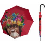 Doppler Art Long Flower Monkey holový dámský deštník červený – Zboží Mobilmania