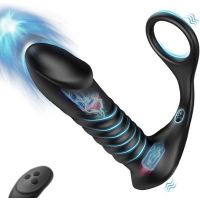 Paloqueth Thrusting Anal Lock Prostate Massager with Remote Control Black – Hledejceny.cz
