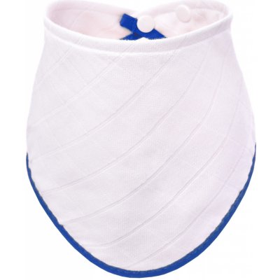T Tomi BIO bambusový slintáček white with blue edging / bílý s modrým okrajem – Sleviste.cz