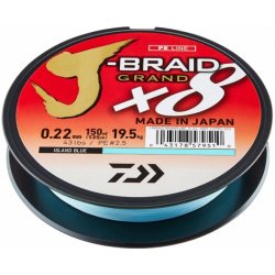 Daiwa Pletená Šňůra J-Braid Grand X8 135m 0,20mm 16,00kg Blue