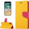 Pouzdro a kryt na mobilní telefon Apple Mercury / kryt pro iPhone XS / X - Mercury, Fancy Diary YELLOW/HOTPINK