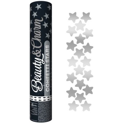 Konfety vystřelovací hvězdy stříbrné 30 cm – Zboží Mobilmania
