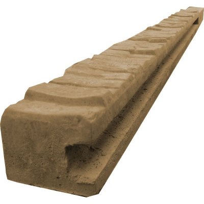 Betonový sloupek na plot 100 cm koncový jednostranně vzorovaný - pískovec Orientace betonového sloupku: Levý sloupek | bráno z pohledu na stranu se vzorem "štípaný kámen" (hrubší vzor) – Zboží Mobilmania