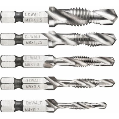 Sada závitníků DeWALT DT50060-QZ M4, M5, M6, M8, M10 vhodných pro rázové nářadí – Zboží Mobilmania